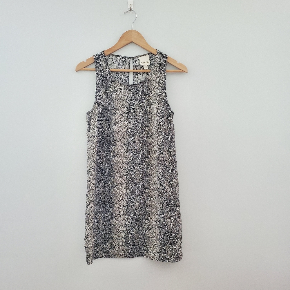 Black cream tan snakeskin design sleeveless dress size small